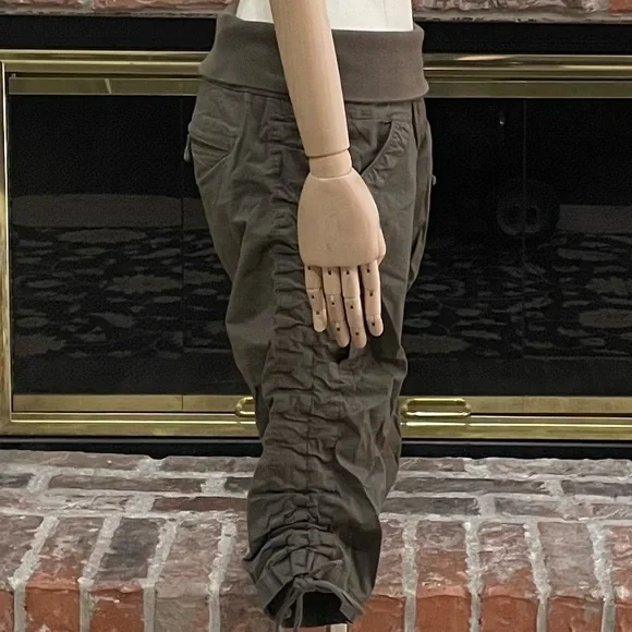 Vintage Y2K Jolt army green ruched capri pants / JR 5 / Excellent condition - Picture 5 of 13